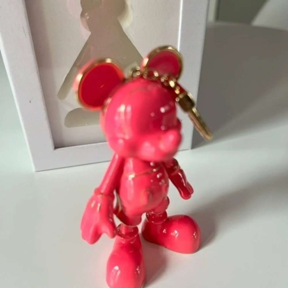 BaubleBar Disney Mickey Mouse Hot Pink Bag Charm Keychain NWT